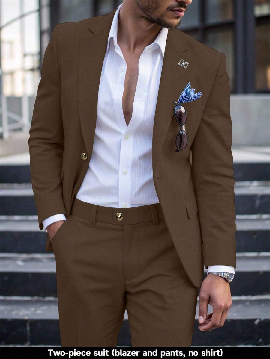 Men's Suit Blazer and Pants Set Slim Business Formal – Naldo