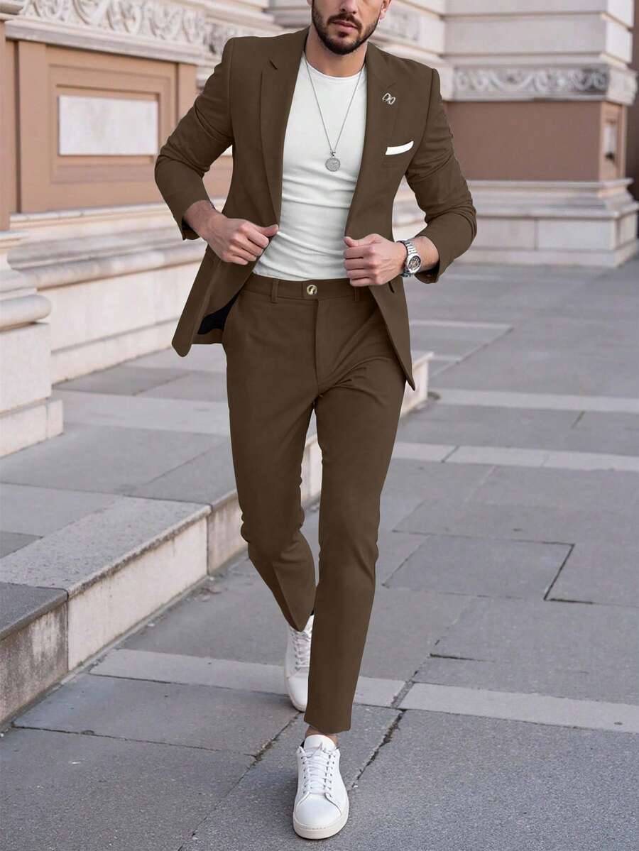 Men's Suit Blazer and Pants Set Slim Business Formal – Naldo
