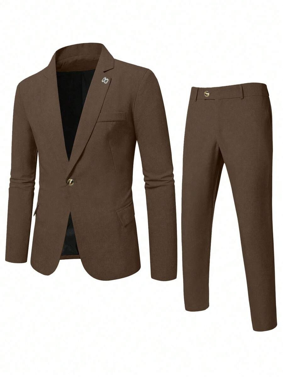 Men's Suit Blazer and Pants Set Slim Business Formal – Naldo