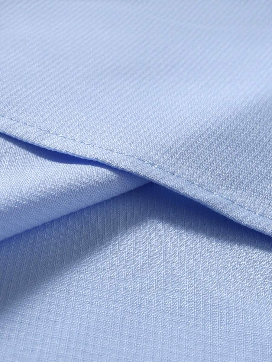 Shirt Shop Stand Collar Button-Up Long Sleeve Polyester Stretch – Marvo