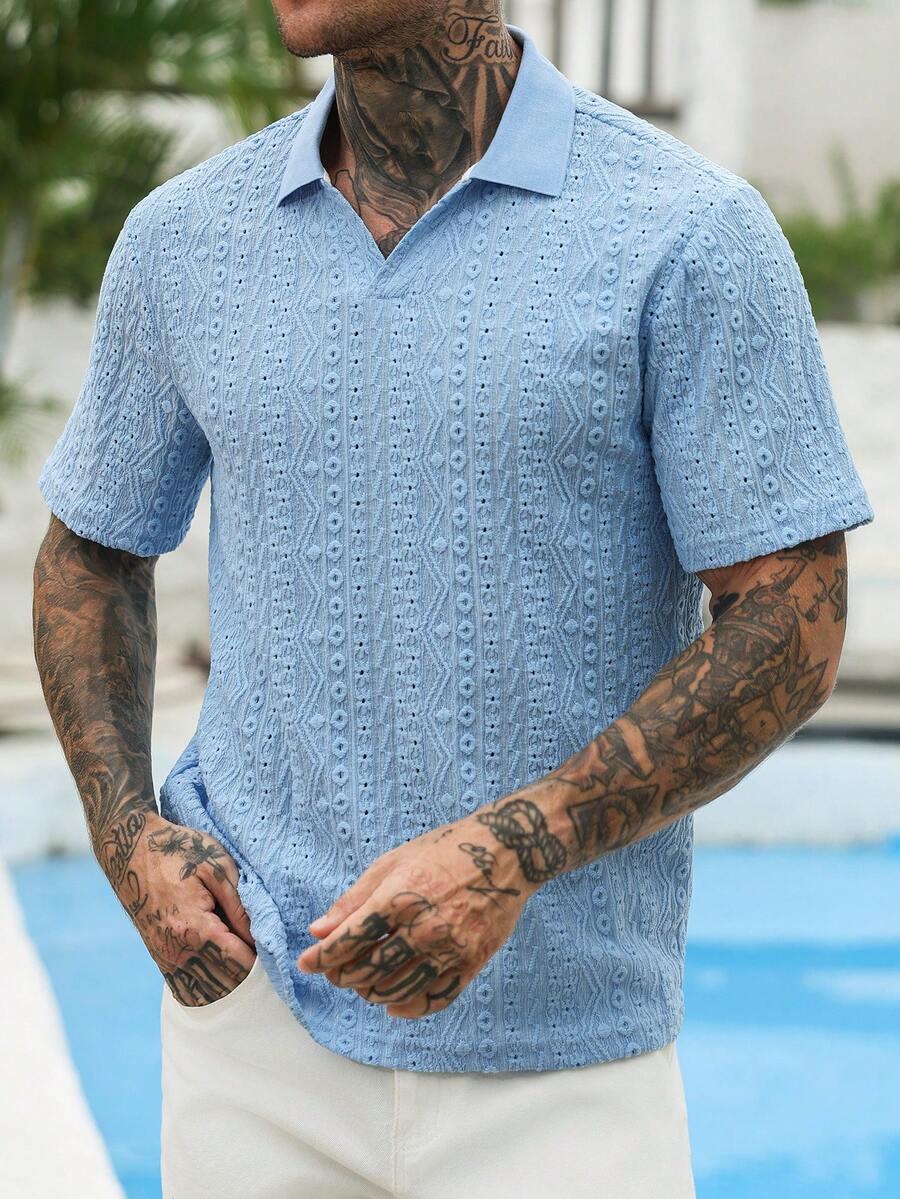 Mens Polo Shirt Contrast Binding Knit Short Sleeve – Valron