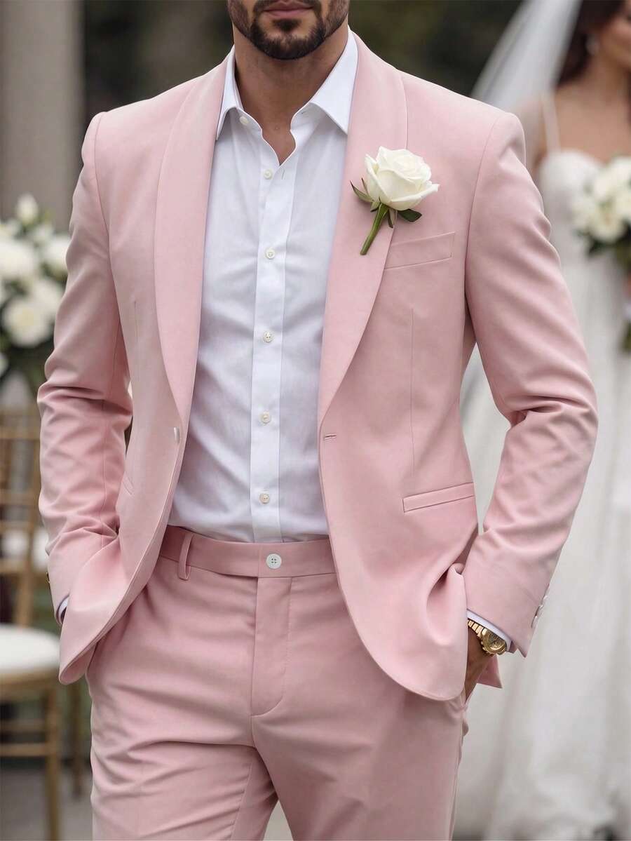 Mens Trouser Suit Shawl Collar Blazer Two-Piece Set – Vandro