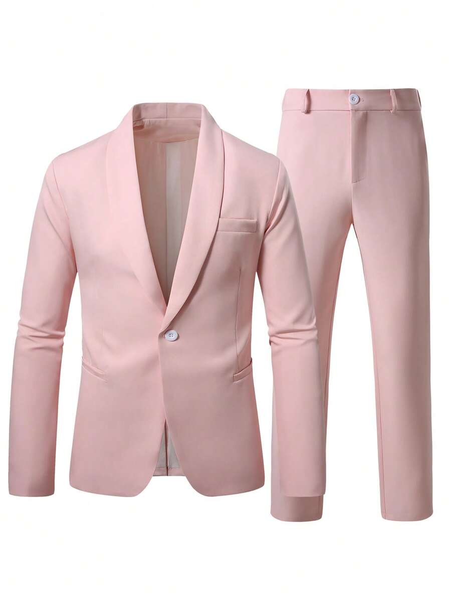 Mens Trouser Suit Shawl Collar Blazer Two-Piece Set – Vandro