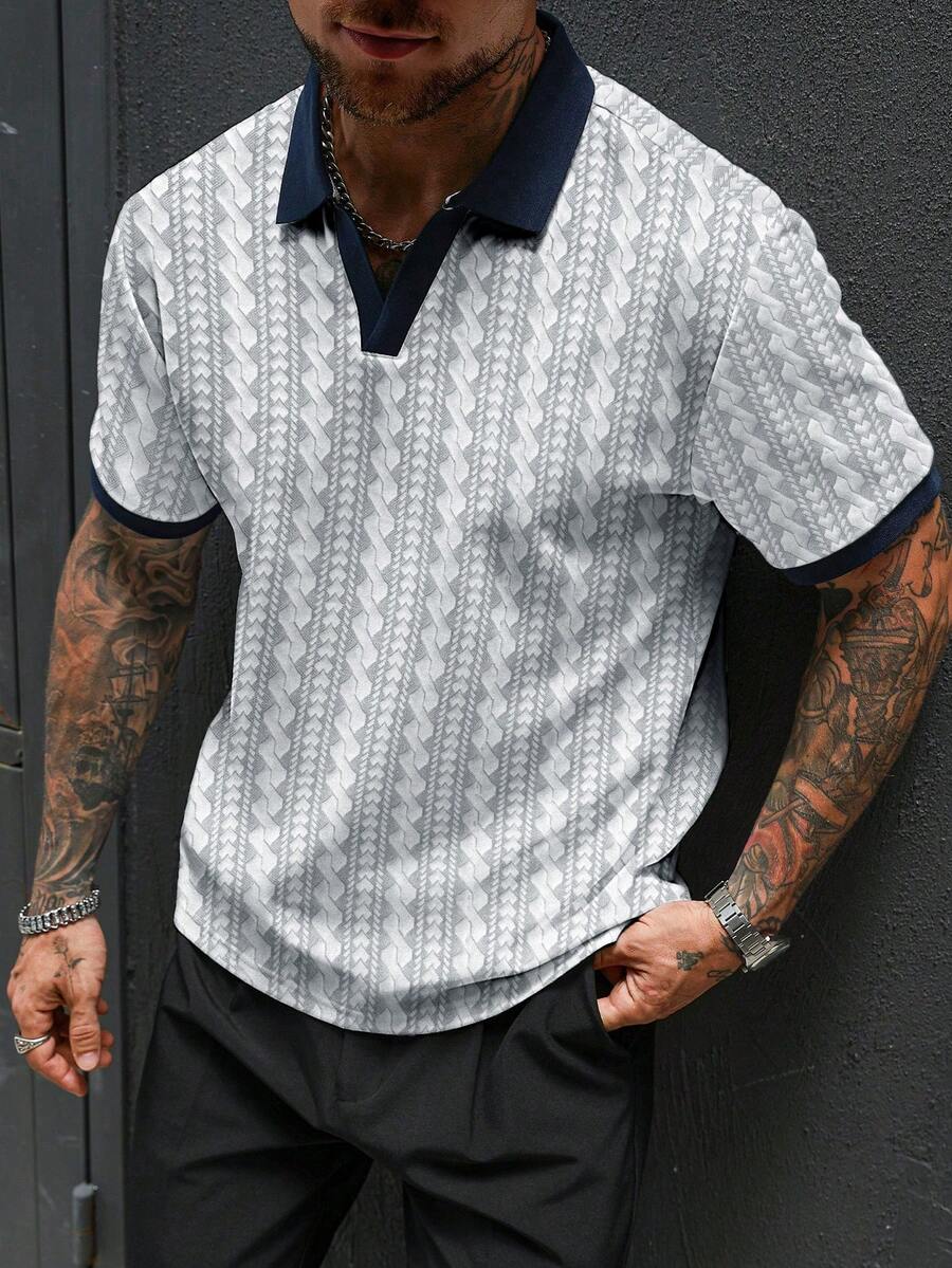 Mens Polo Shirt Contrast Binding Knit Short Sleeve – Valron