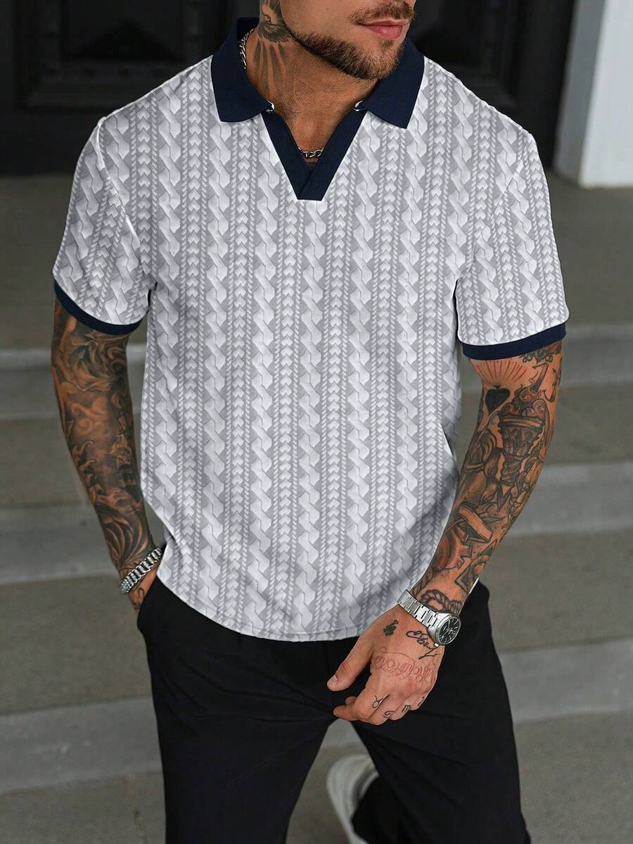 Mens Polo Shirt Contrast Binding Knit Short Sleeve – Valron