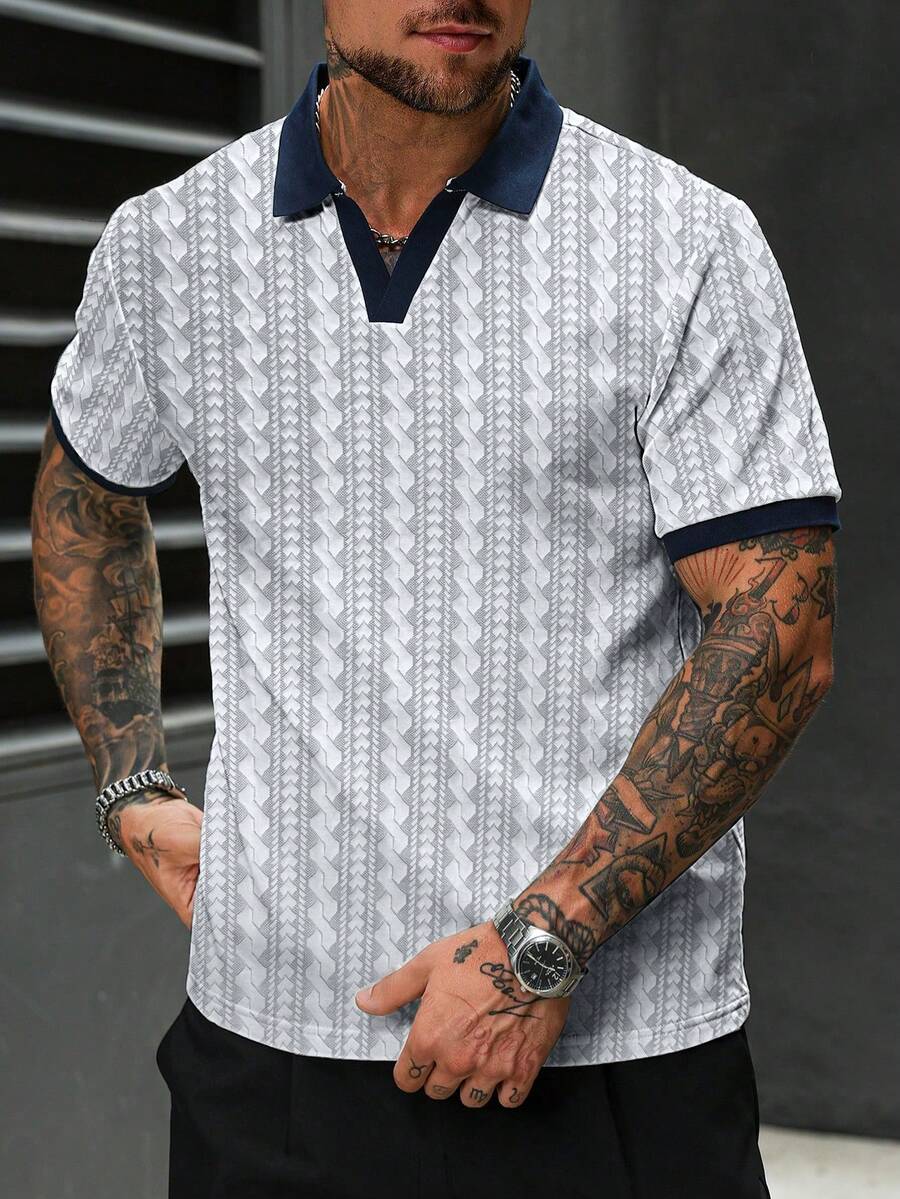 Mens Polo Shirt Contrast Binding Knit Short Sleeve – Valron