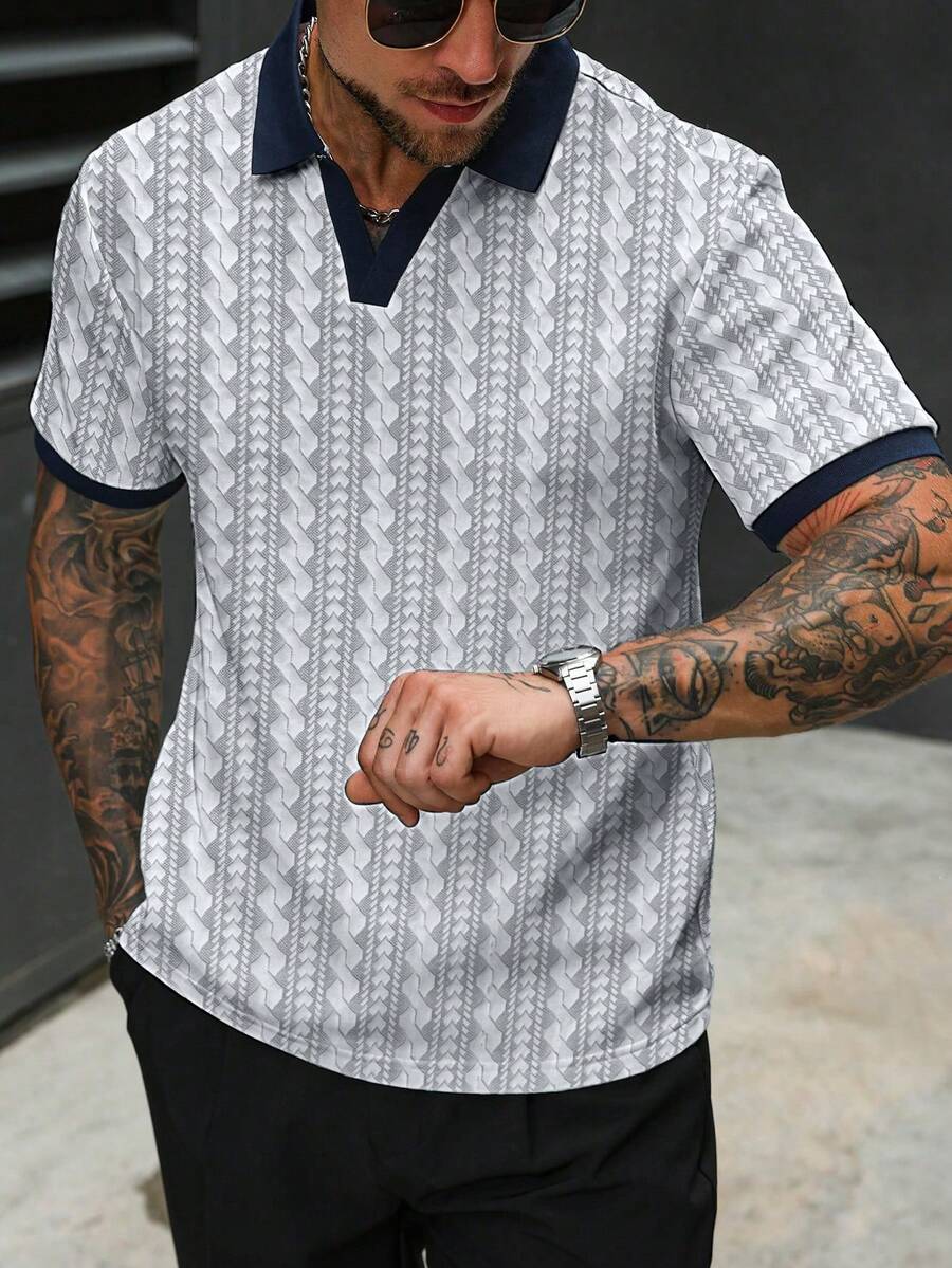 Mens Polo Shirt Contrast Binding Knit Short Sleeve – Valron