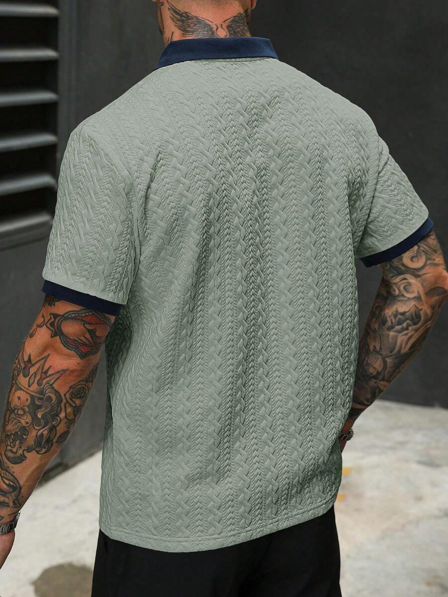 Mens Polo Shirt Contrast Binding Knit Short Sleeve – Valron