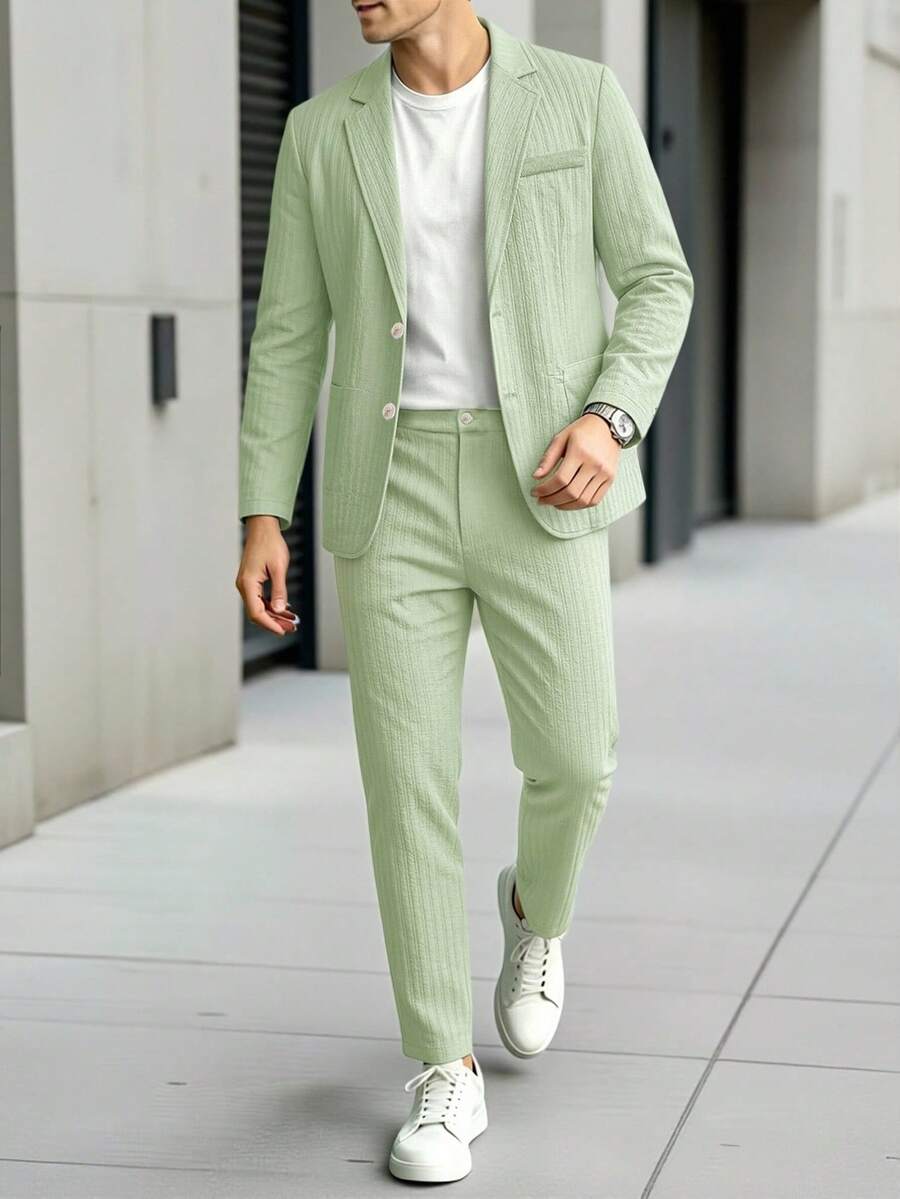 Men's Suit Blazer and Pants Set Slim Business Formal – Naldo