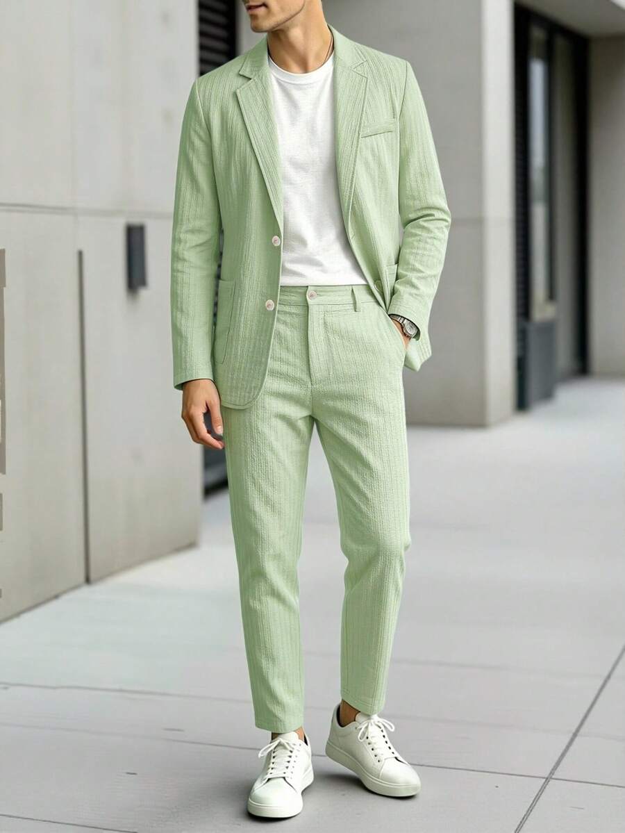 Men's Suit Blazer and Pants Set Slim Business Formal – Naldo