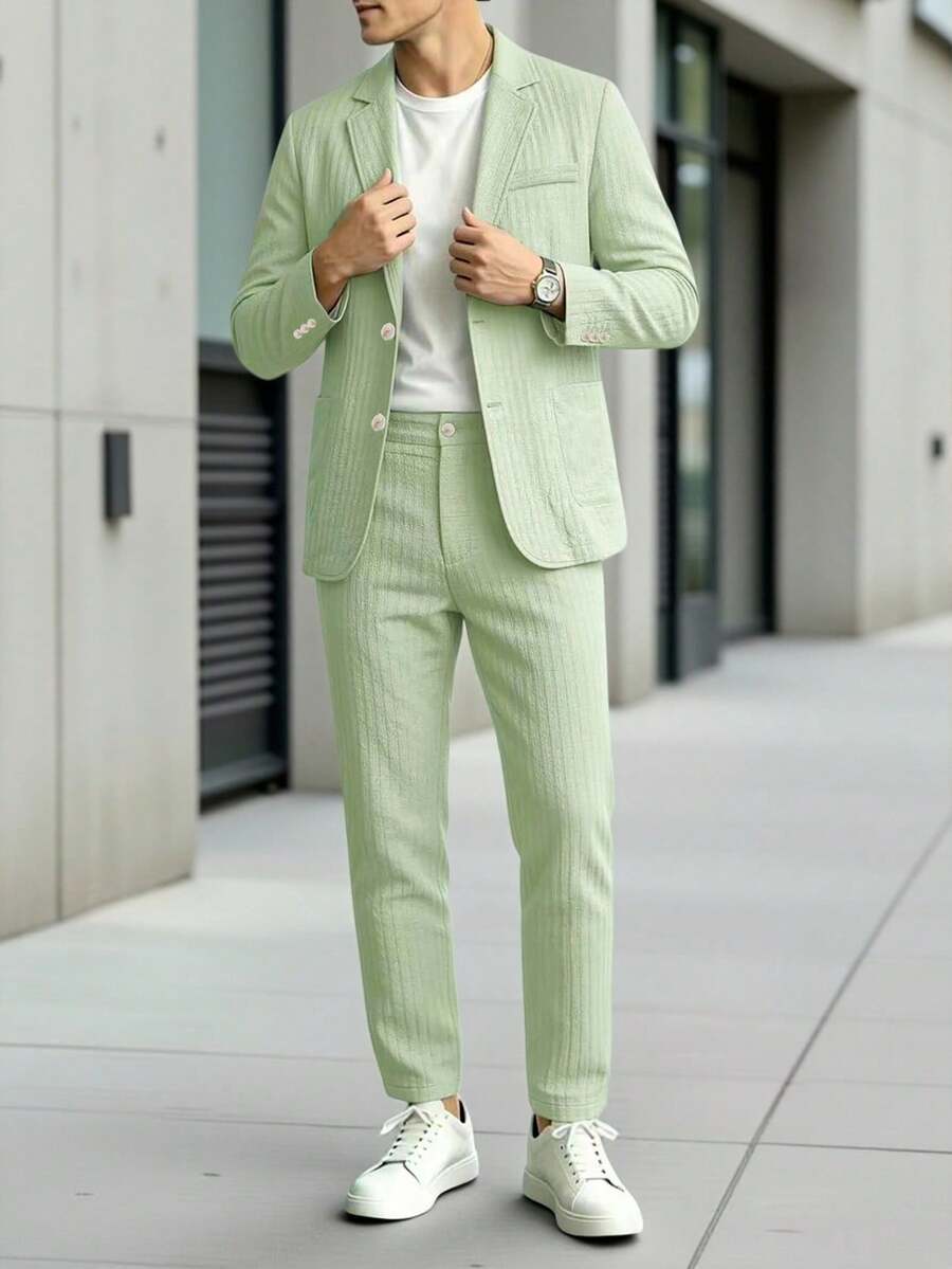 Men's Suit Blazer and Pants Set Slim Business Formal – Naldo