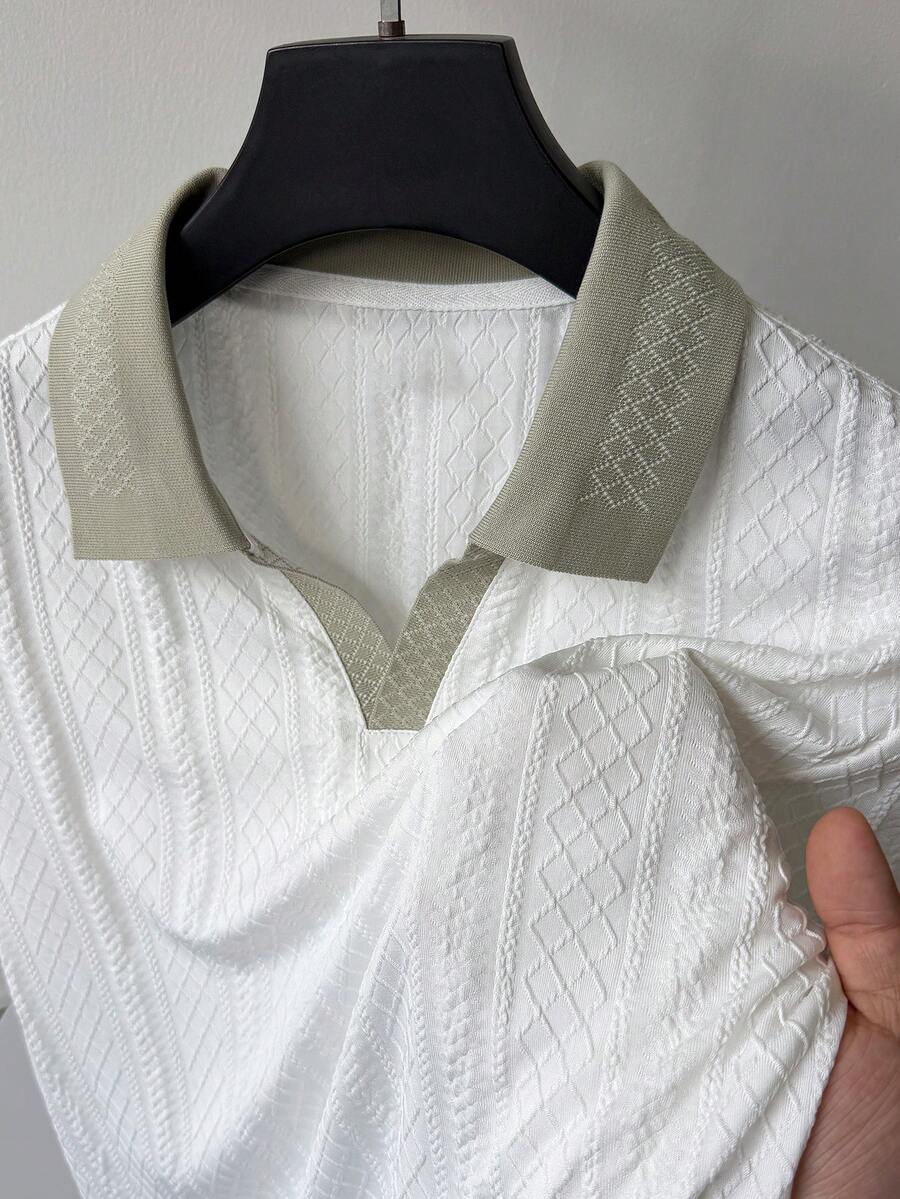 Mens Polo Shirt Contrast Binding Knit Short Sleeve – Valron