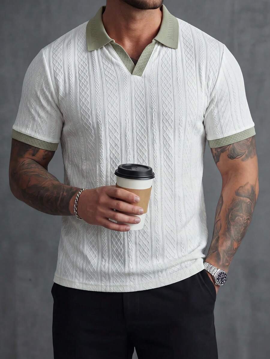 Mens Polo Shirt Contrast Binding Knit Short Sleeve – Valron