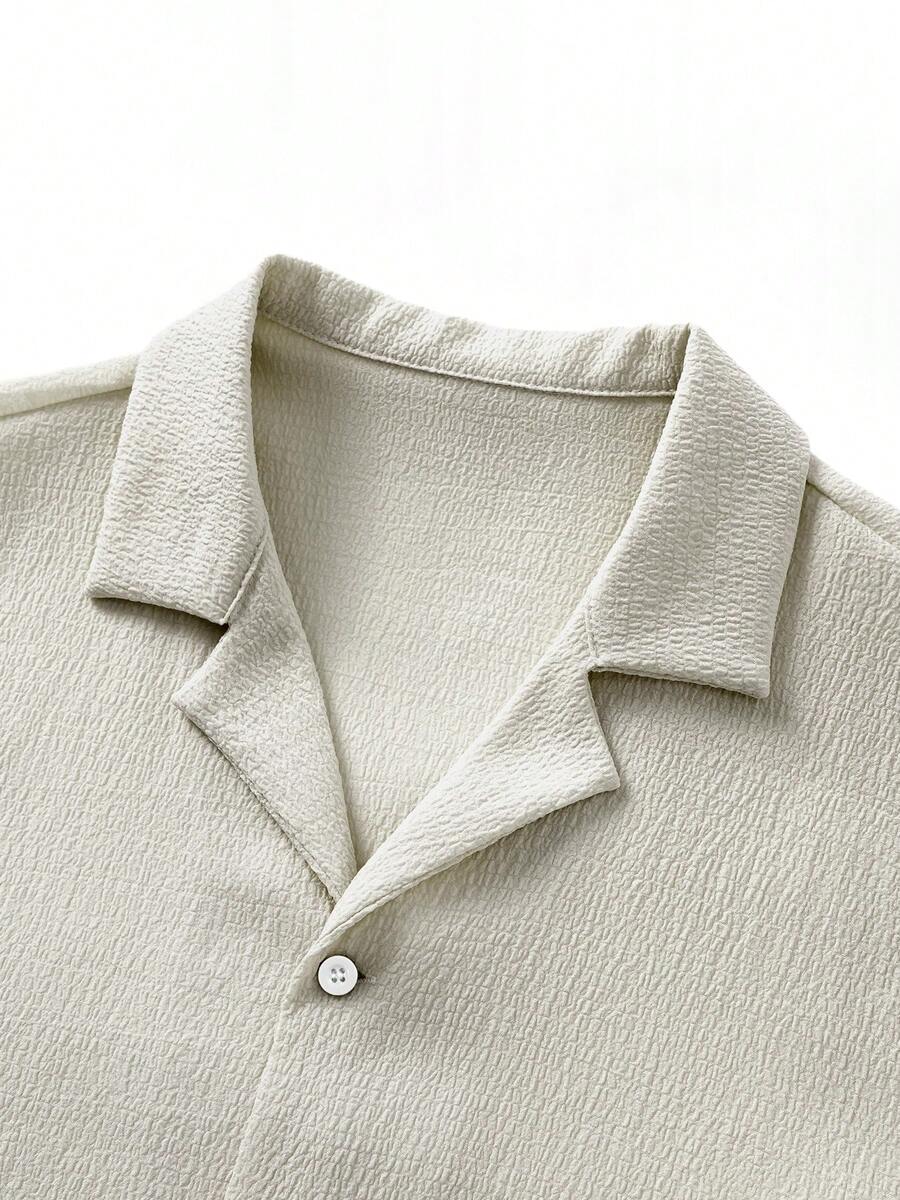 Mens Pant and Shirt Set Jacquard Short Sleeve Button-Up – Vornel