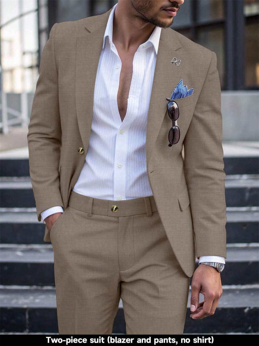 Men's Suit Blazer and Pants Set Slim Business Formal – Naldo