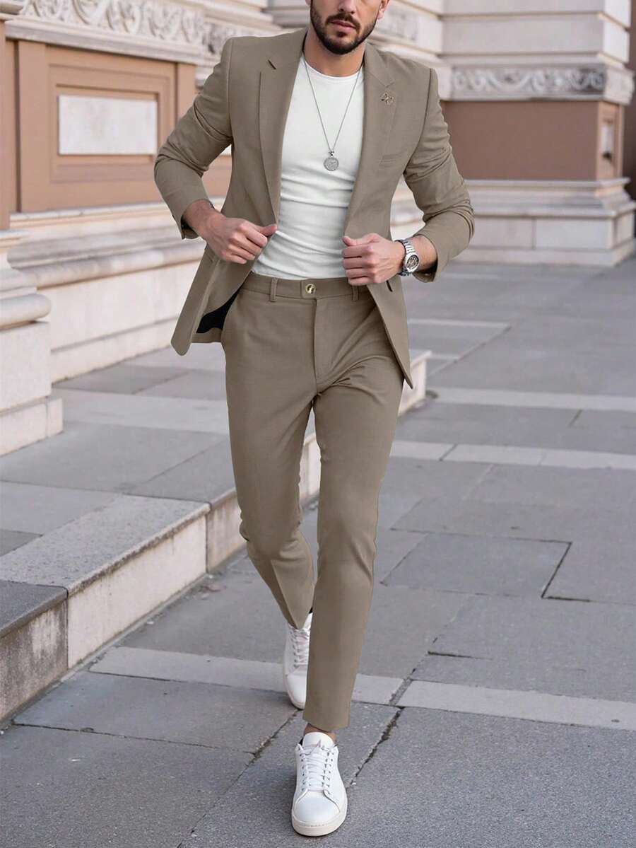 Men's Suit Blazer and Pants Set Slim Business Formal – Naldo