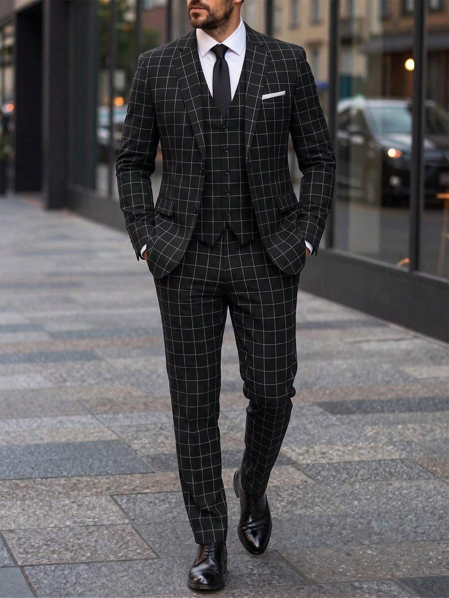 Men's Suit Blazer and Pants Set Slim Business Formal – Naldo