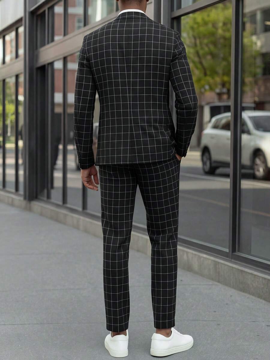 Men's Suit Blazer and Pants Set Slim Business Formal – Naldo