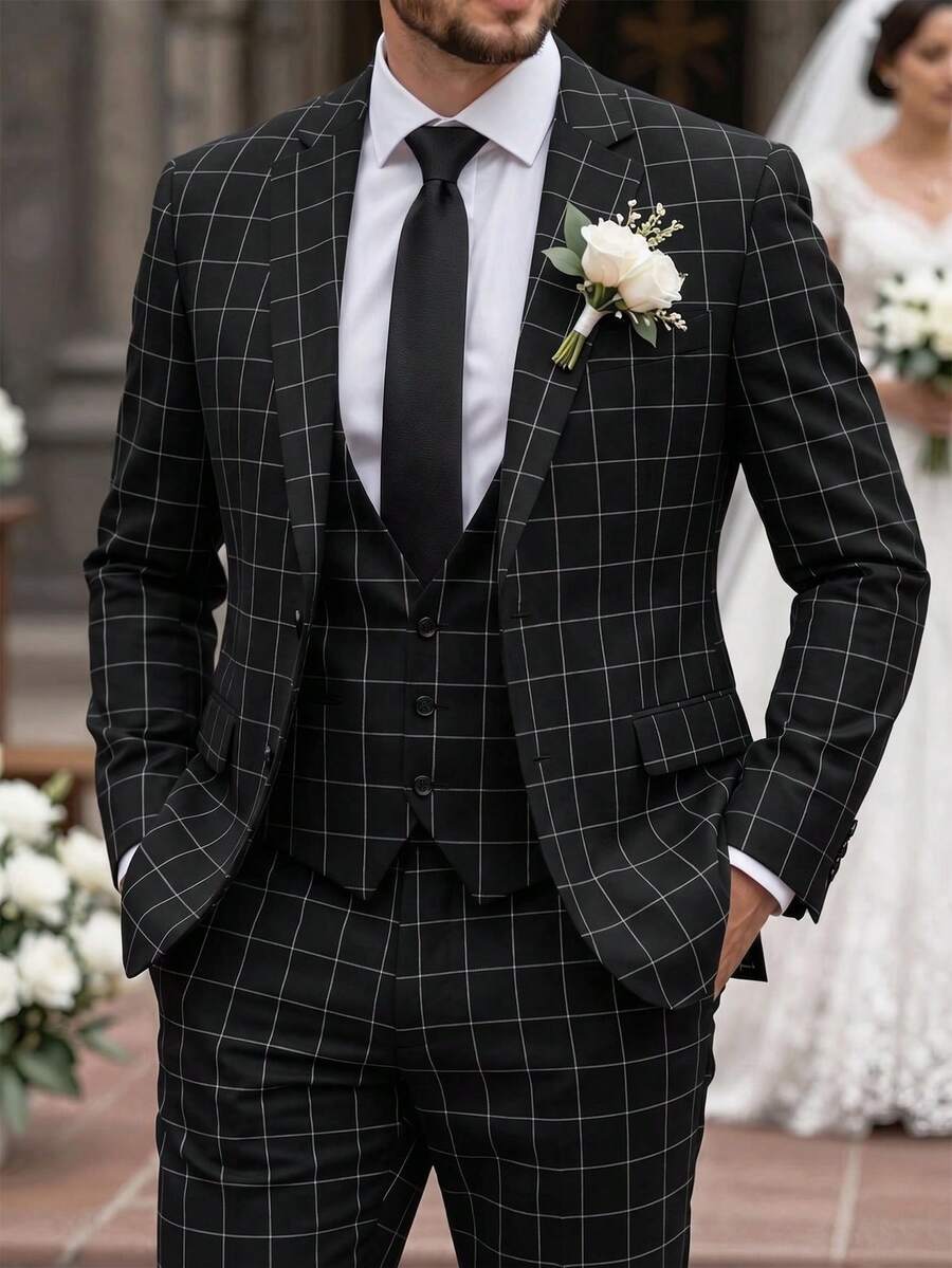 Men's Suit Blazer and Pants Set Slim Business Formal – Naldo