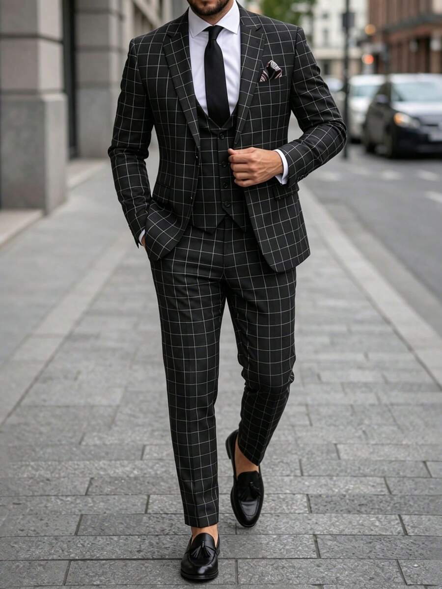 Men's Suit Blazer and Pants Set Slim Business Formal – Naldo