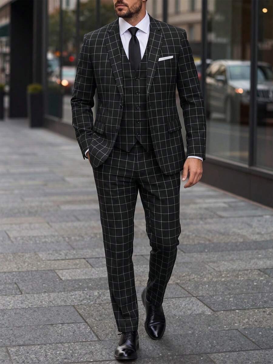 Men's Suit Blazer and Pants Set Slim Business Formal – Naldo