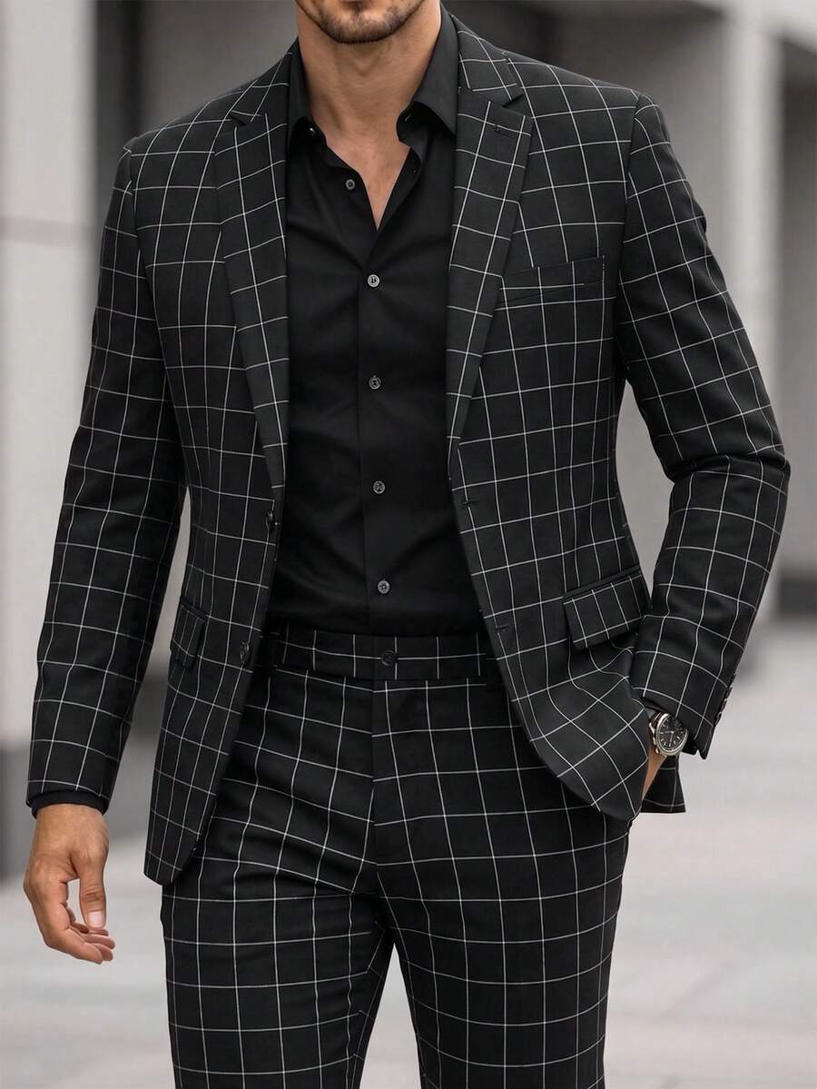 Men's Suit Blazer and Pants Set Slim Business Formal – Naldo
