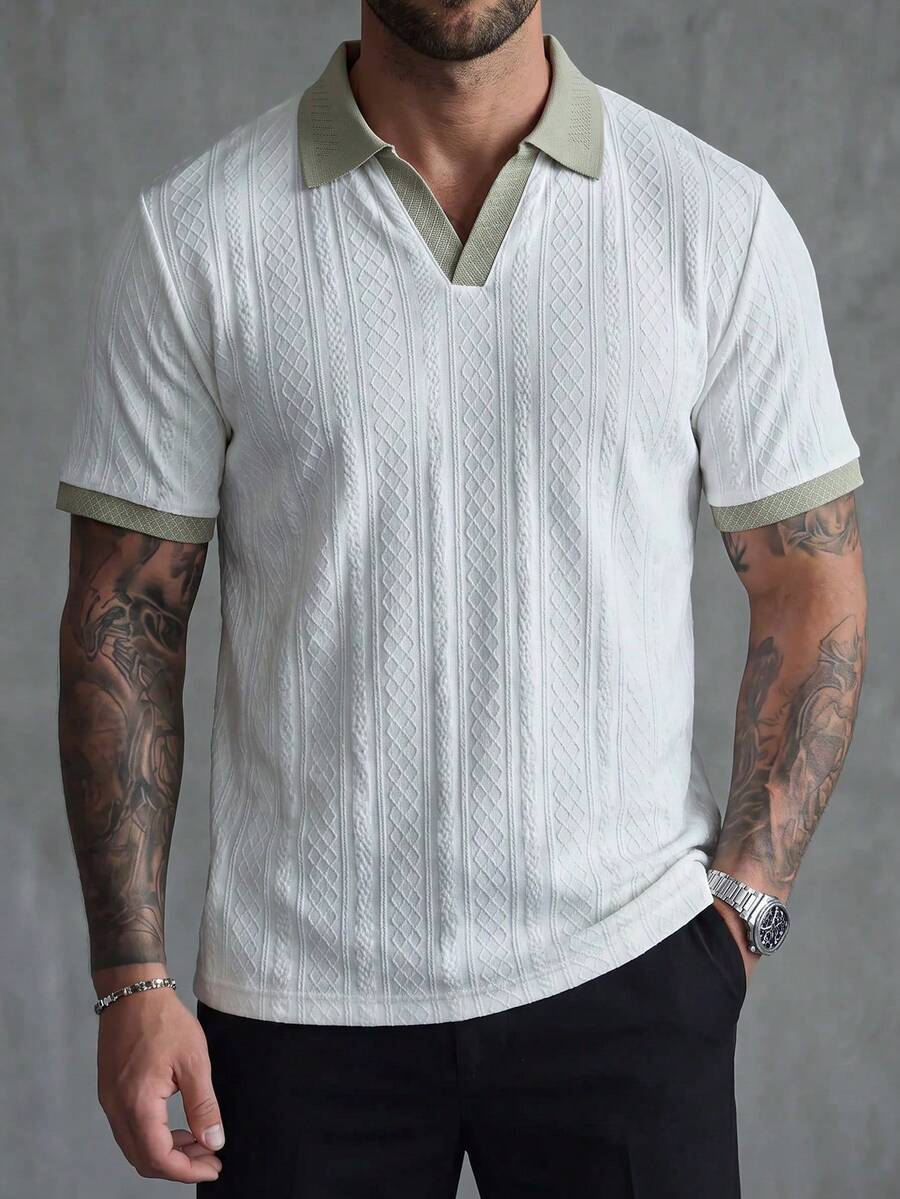 Mens Polo Shirt Contrast Binding Knit Short Sleeve – Valron