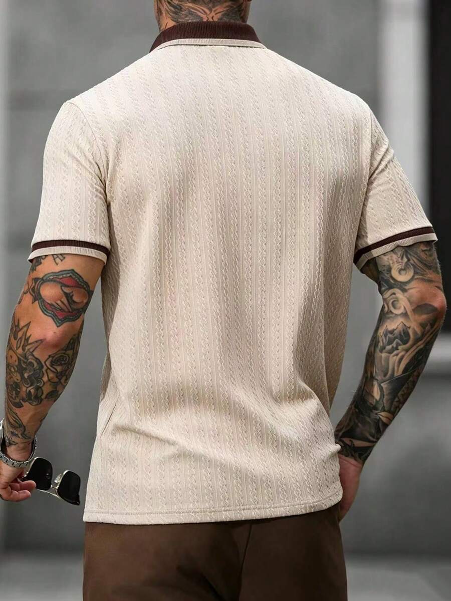 Mens Polo Shirt Contrast Binding Knit Short Sleeve – Valron