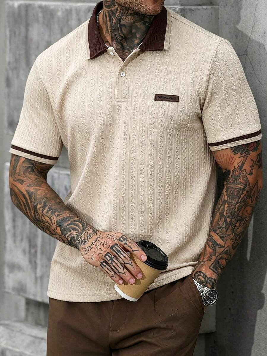 Mens Polo Shirt Contrast Binding Knit Short Sleeve – Valron