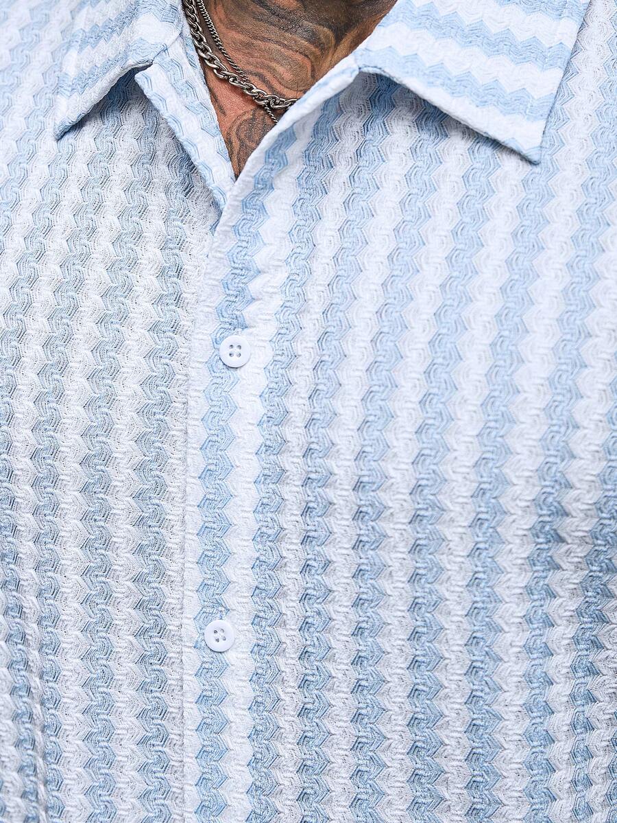 Mens Short Sleeve Crochet Knit Shirt Open Weave Casual Summer