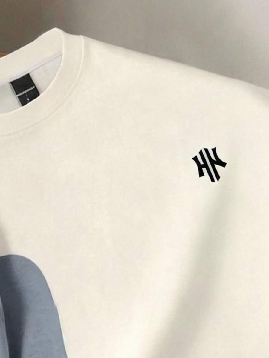 Mens T-Shirt Color Block Drop Shoulder Casual Summer Tee – Valden