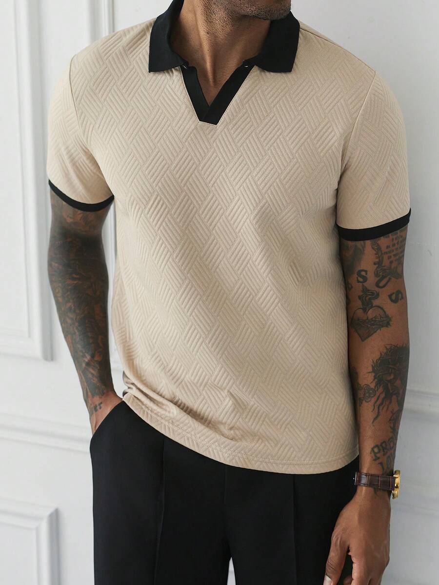Mens Polo Shirt Contrast Binding Knit Short Sleeve – Valron