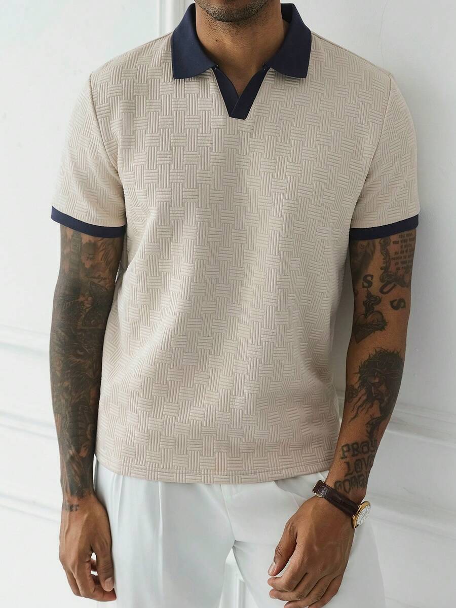 Mens Polo Shirt Contrast Binding Knit Short Sleeve – Valron