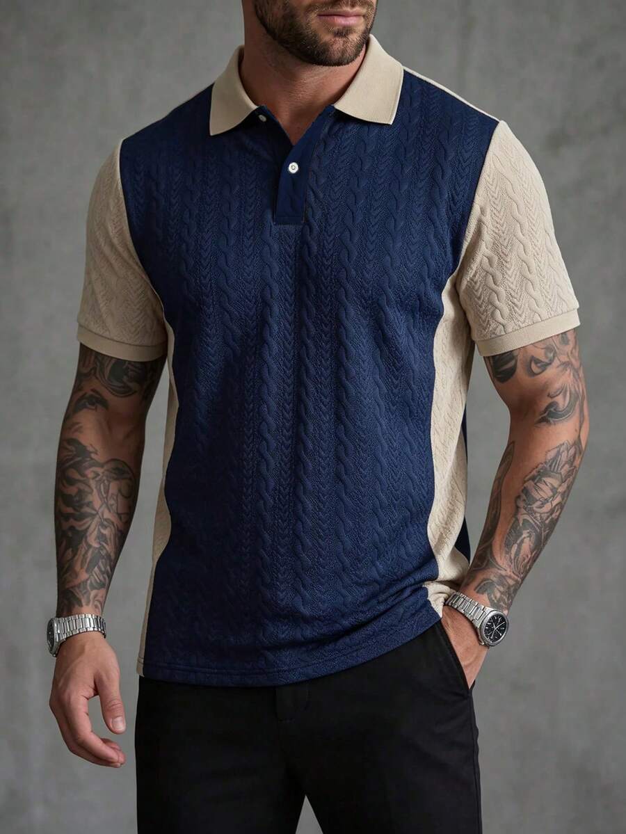 Mens Polo Shirt Contrast Binding Knit Short Sleeve – Valron