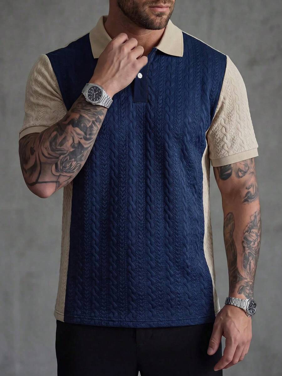Mens Polo Shirt Contrast Binding Knit Short Sleeve – Valron