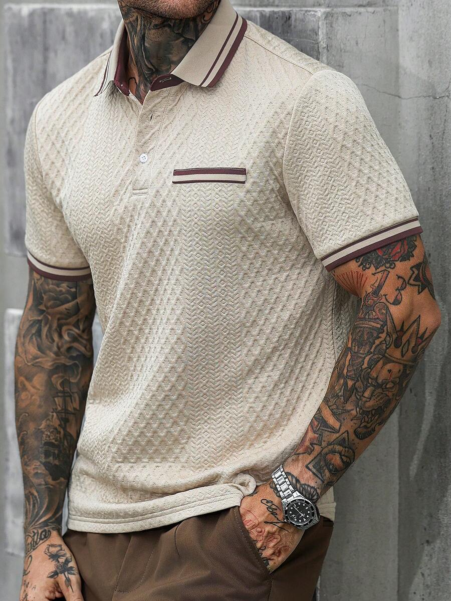 Mens Polo Shirt Contrast Binding Knit Short Sleeve – Valron