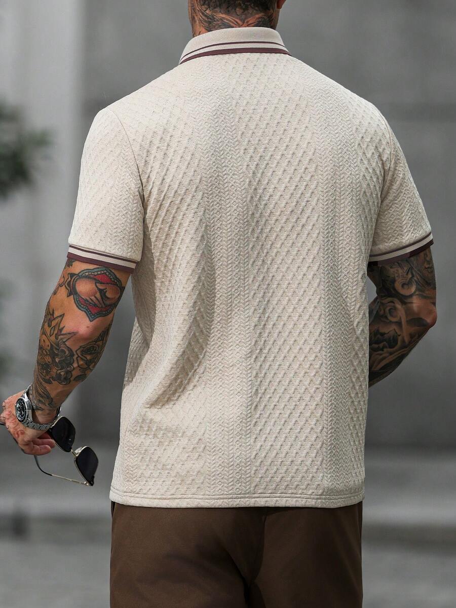 Mens Polo Shirt Contrast Binding Knit Short Sleeve – Valron