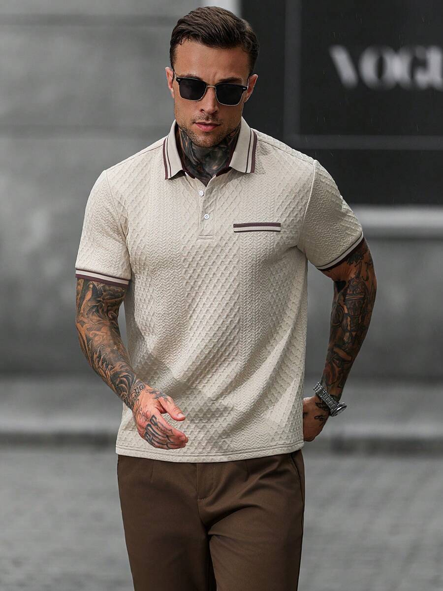 Mens Polo Shirt Contrast Binding Knit Short Sleeve – Valron