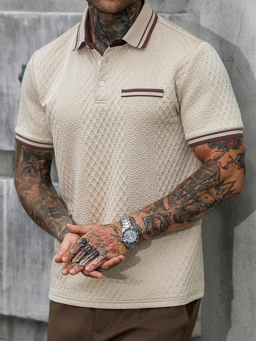 Mens Polo Shirt Contrast Binding Knit Short Sleeve – Valron