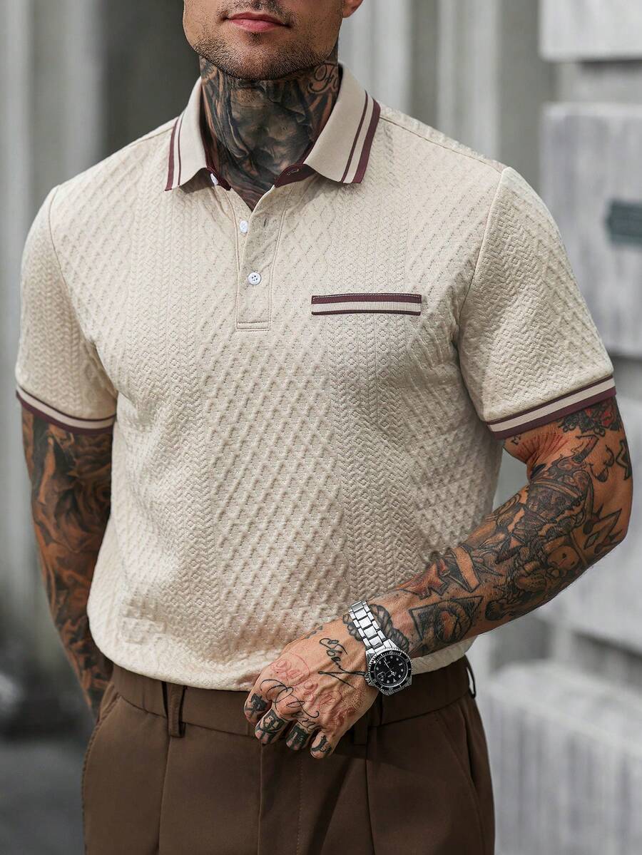 Mens Polo Shirt Contrast Binding Knit Short Sleeve – Valron