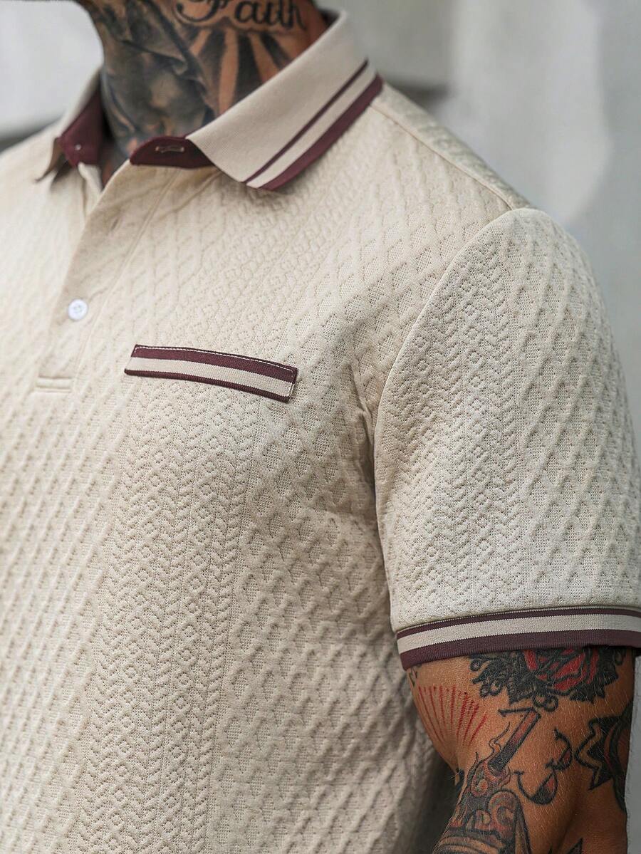 Mens Polo Shirt Contrast Binding Knit Short Sleeve – Valron