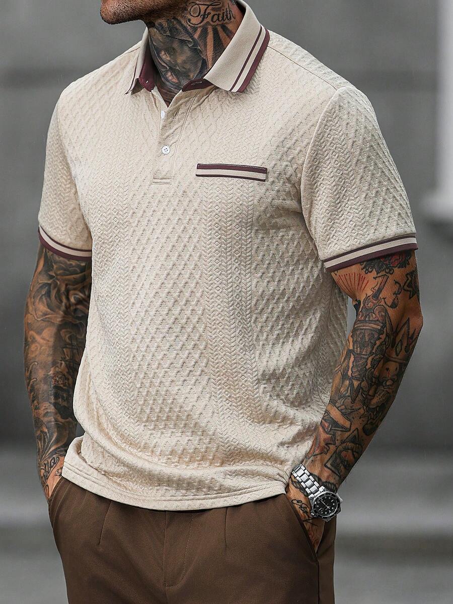 Mens Polo Shirt Contrast Binding Knit Short Sleeve – Valron