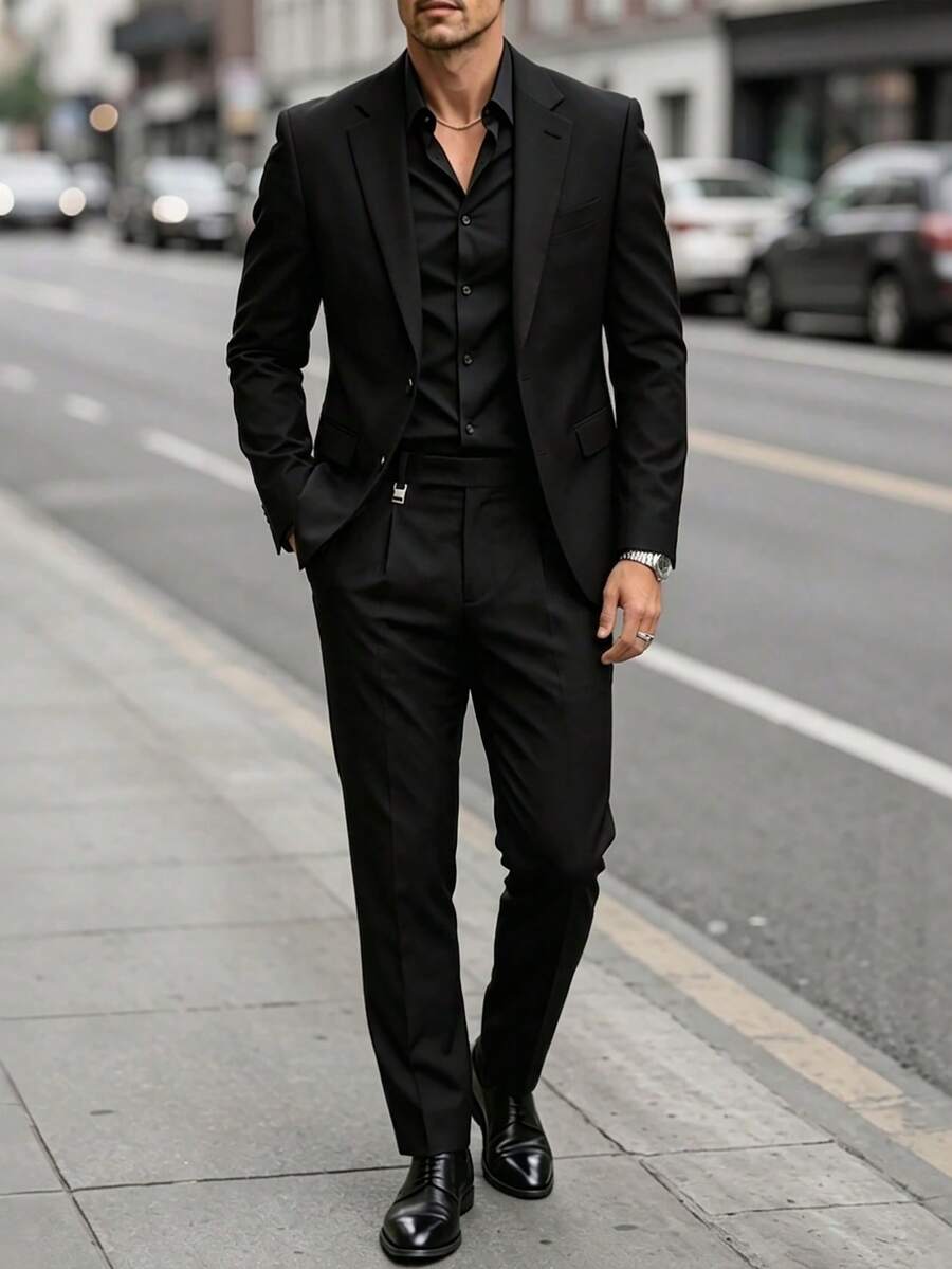 Mens Trouser Suit Shawl Collar Blazer Two-Piece Set – Vandro