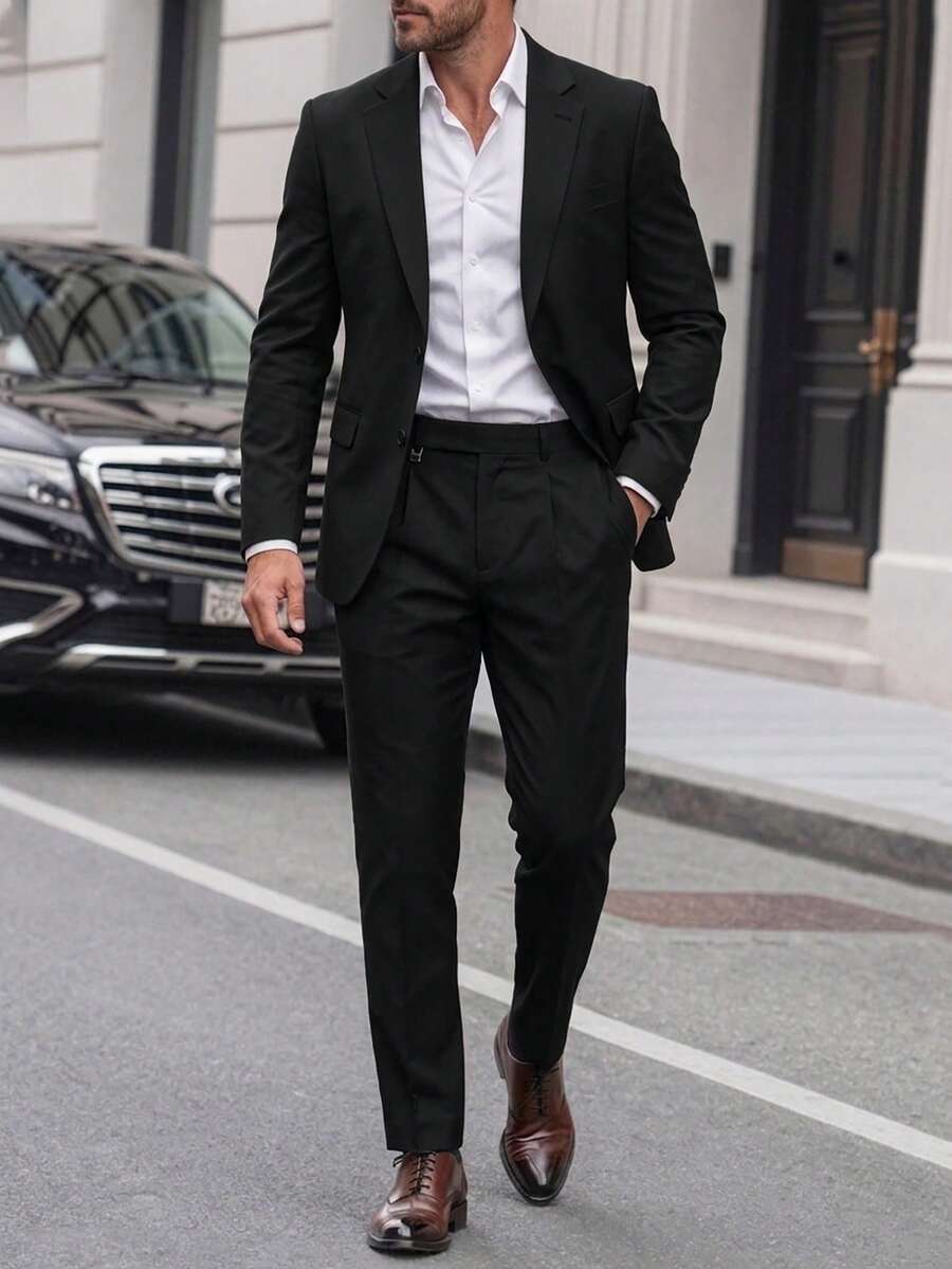 Mens Trouser Suit Shawl Collar Blazer Two-Piece Set – Vandro