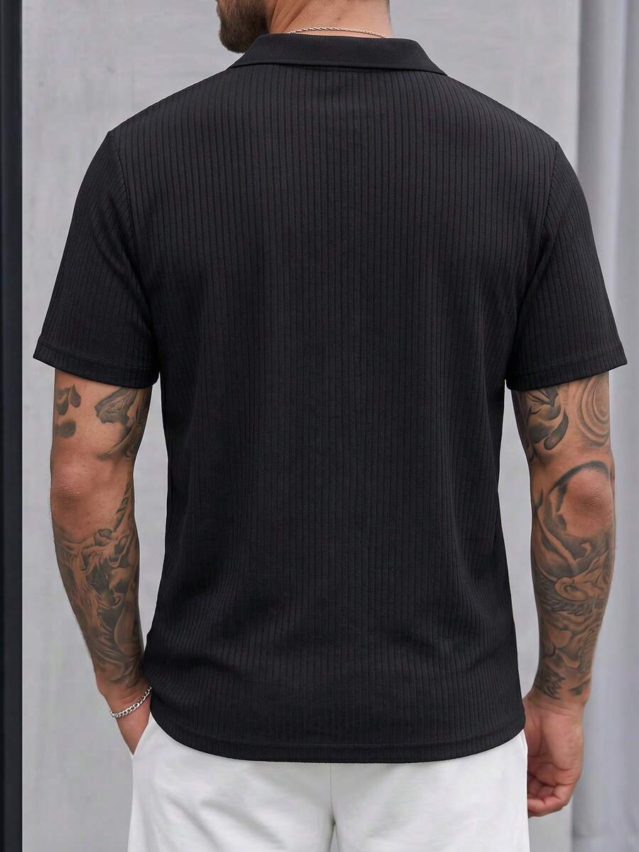 Mens Polo Shirt Geometric Jacquard Knit Short Sleeve – Valron