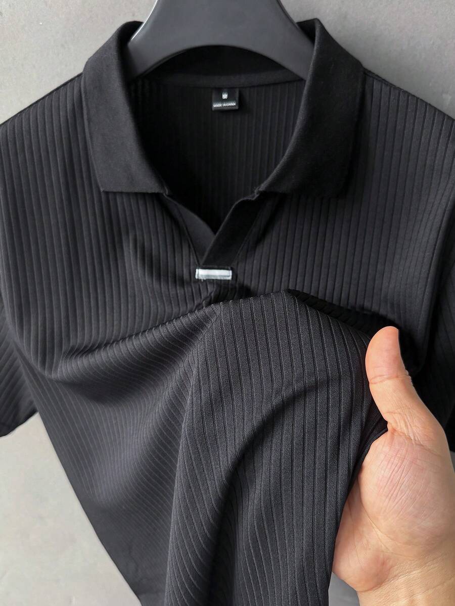 Mens Polo Shirt Geometric Jacquard Knit Short Sleeve – Valron