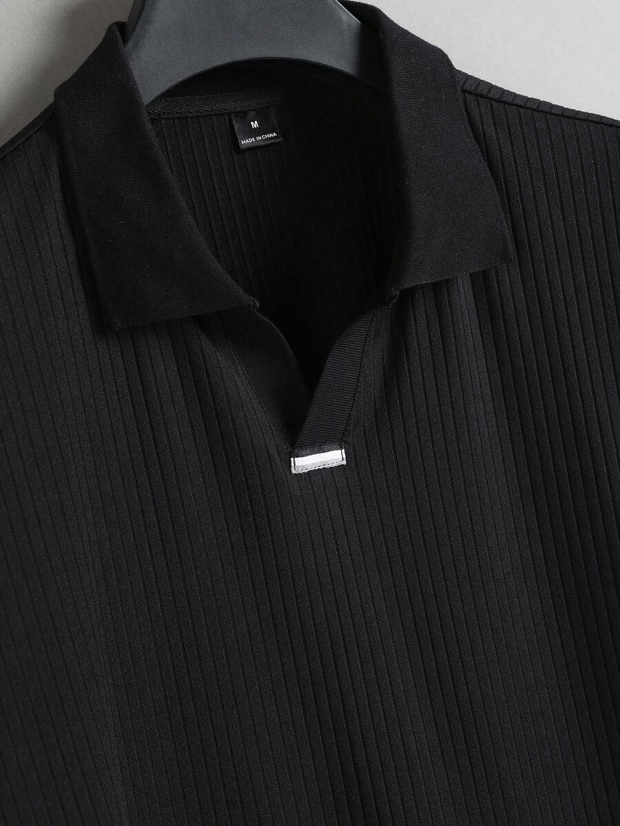 Mens Polo Shirt Geometric Jacquard Knit Short Sleeve – Valron