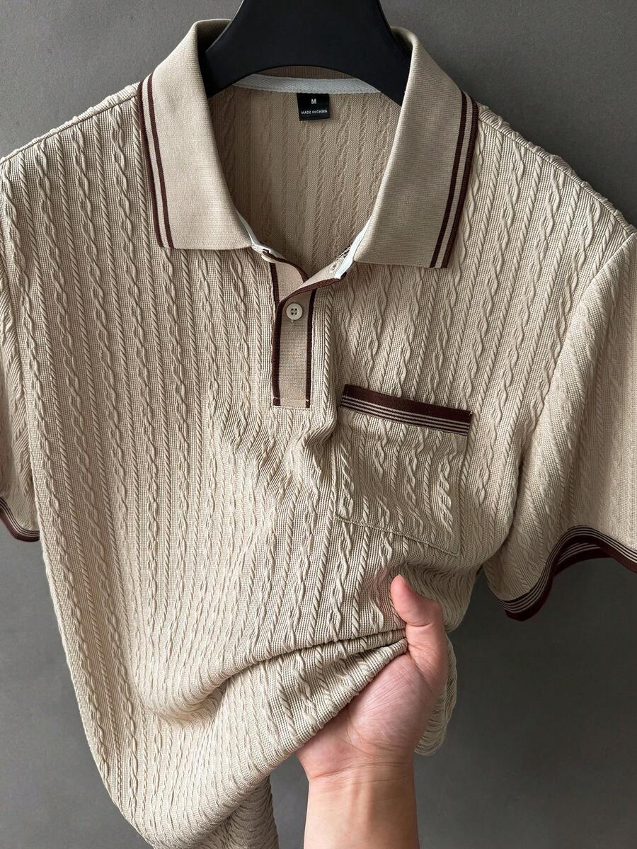 Mens Polo Shirt Contrast Binding Knit Short Sleeve – Valron