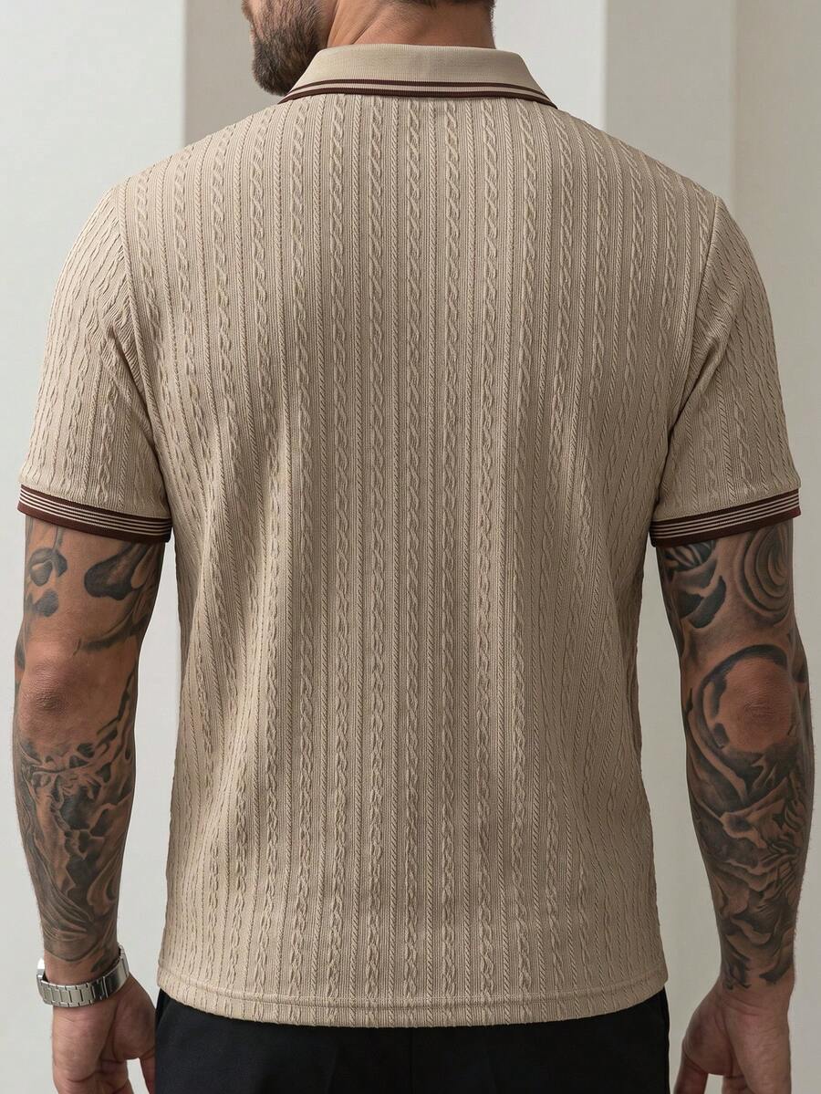 Mens Polo Shirt Contrast Binding Knit Short Sleeve – Valron