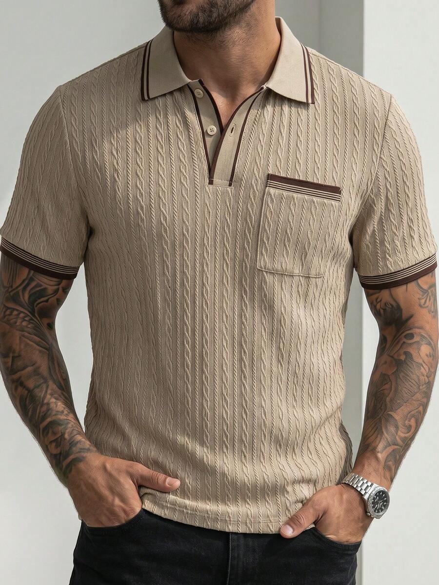 Mens Polo Shirt Contrast Binding Knit Short Sleeve – Valron
